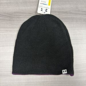 Under Armour Cold Gear Performance Black Purple Women Beanie Hat Cap 2013 NWT